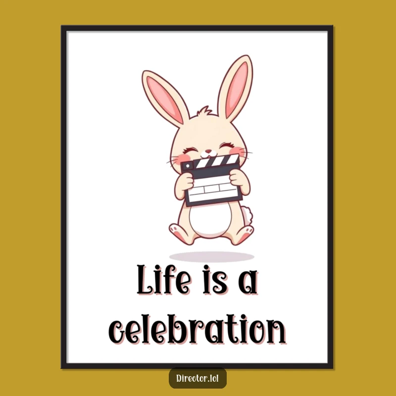 Funny Bunny Film Director Poster: Decorate with Pure Delight!