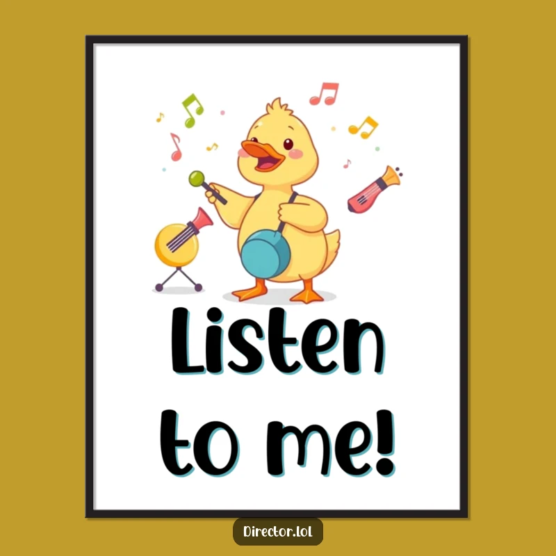 Funny Duckling Conductor Poster: Symphony of Fun! Perfect Humorous Gift Decor
