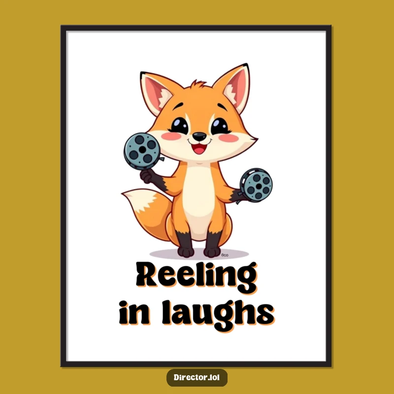 Funny Fox Juggling Poster - Whimsical Wall Art for Movie Lovers