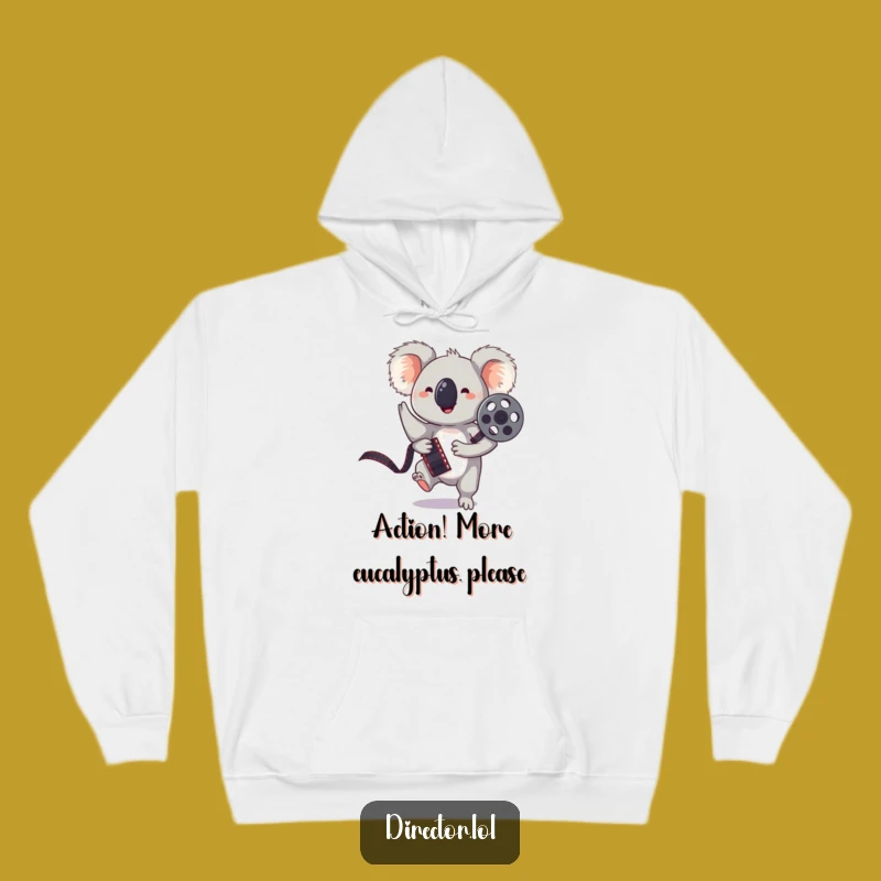 Funny Koala Hoodie: Cozy and Comical Film Reel Design Gift