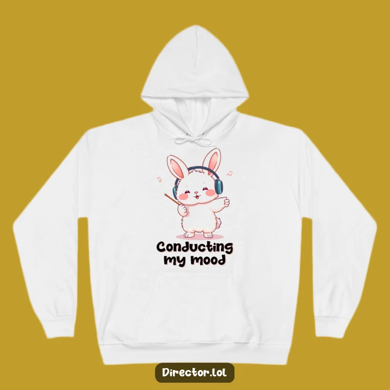 Funny Bunny Conductor Hoodie: Cozy Maestro Sweatshirt, Perfect Funny Gift