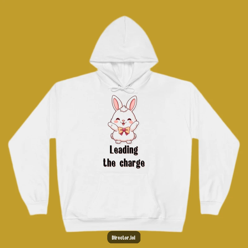 Cozy Funny Bunny Bowtie Hoodie: Warm & Humorous Character Gift for Everyone