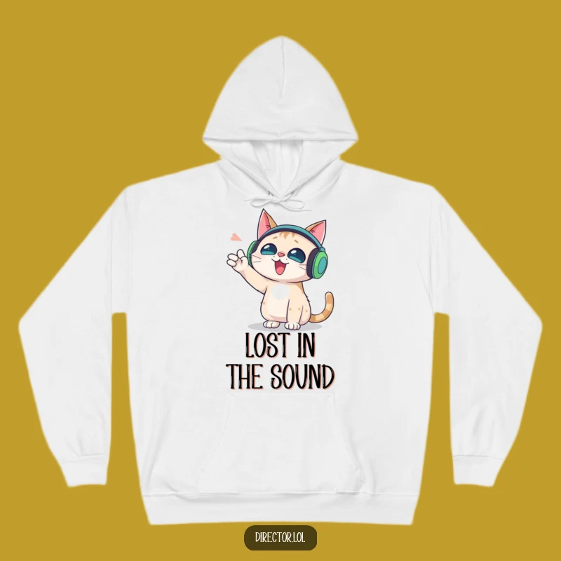 Cozy Funny Cat Headphone Hoodie: Warm & Humorous Music Lover's Gear