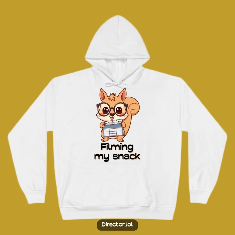 Funny Squirrel Director Hoodie: Cozy Filmmaker Sweatshirt Gift