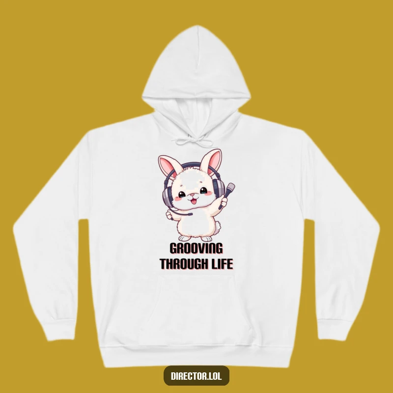 Funny Bunny Conductor Hoodie: Fluffy Bunny, Cozy Music Vibes, Great Gift