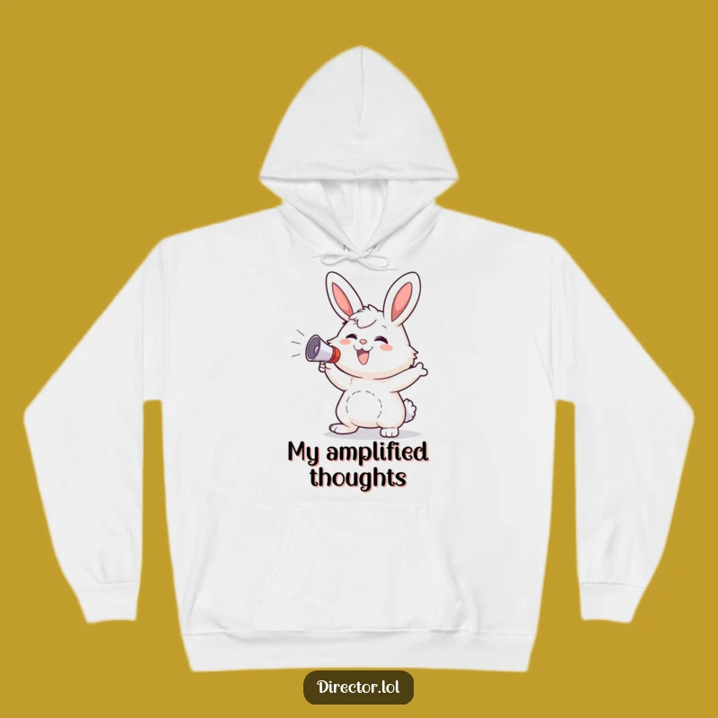 Funny Bunny Megaphone Hoodie: Cozy and Hilarious Leader Sweatshirt, Great Gift