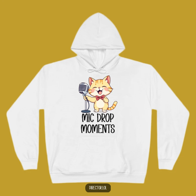 Funny Cat Microphone Hoodie: Cozy & Hilarious Singer Sweatshirt - Great Gift