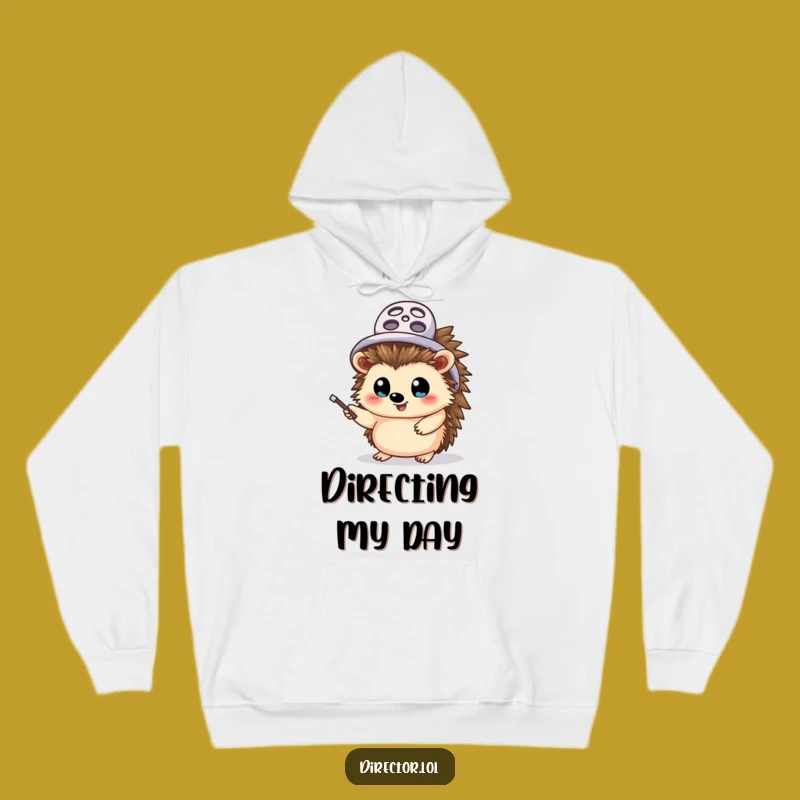 Funny Hedgehog Director Hoodie: Cozy & Hilarious Filmmaker Sweatshirt - Great Gift