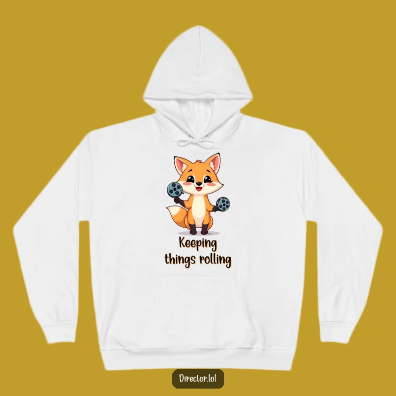 Cozy Funny Fox Juggling Hoodie - Warm & Hilarious Gift for Reel Enthusiasts