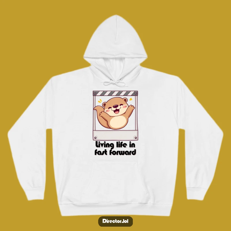 Cozy Funny Otter Hoodie: Warm Up with a Hilarious Filmmaker Otter's Cinematic Fun!