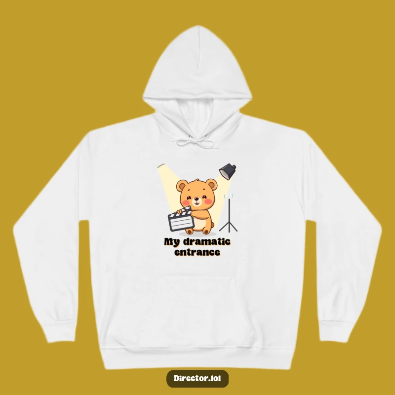 Funny Bear Cub Director Hoodie: Cozy and Hilarious Filmmaker Sweatshirt, Great Gift