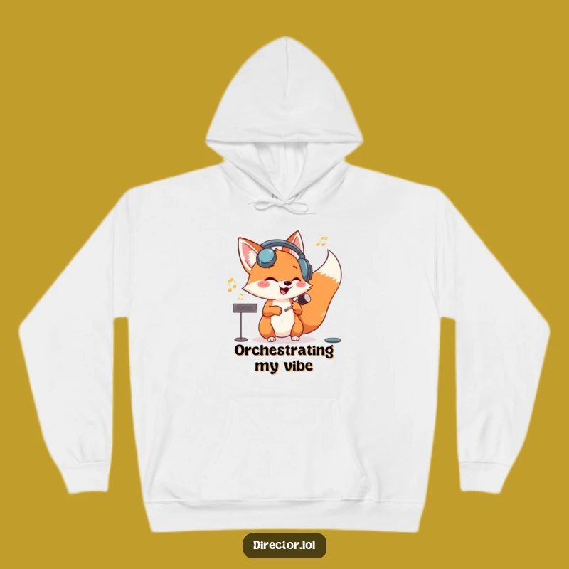 Funny Fox Conductor Hoodie: Cozy Maestro Sweatshirt Gift Idea