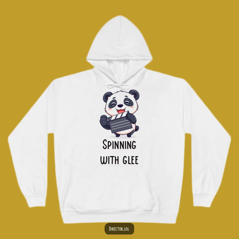 Funny Panda Clapboard Hoodie: Stay Cozy and Comedic During Your Next Film Feature!