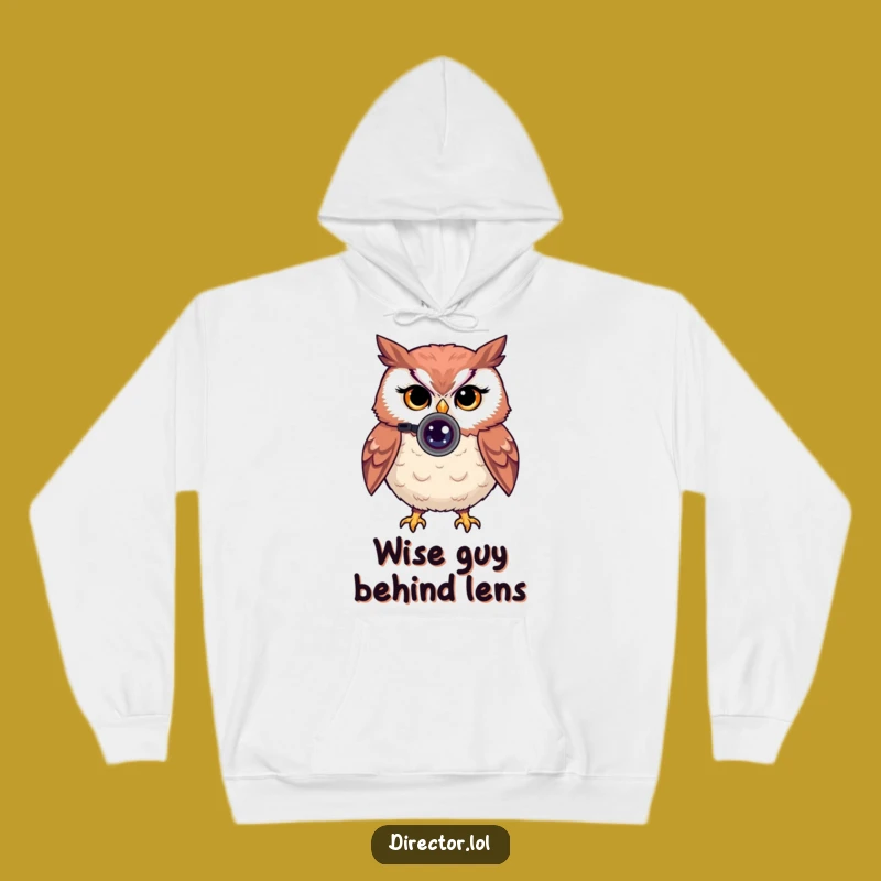 Funny Owl Hoodie: Cozy Comfort & Witty Camera Lens Design