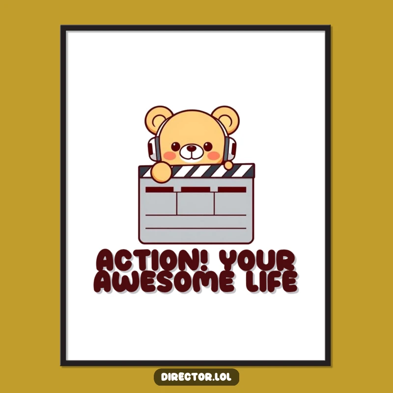 Free Printable Bear Director Wall Art: Funny Downloadable Decor for Your Studio