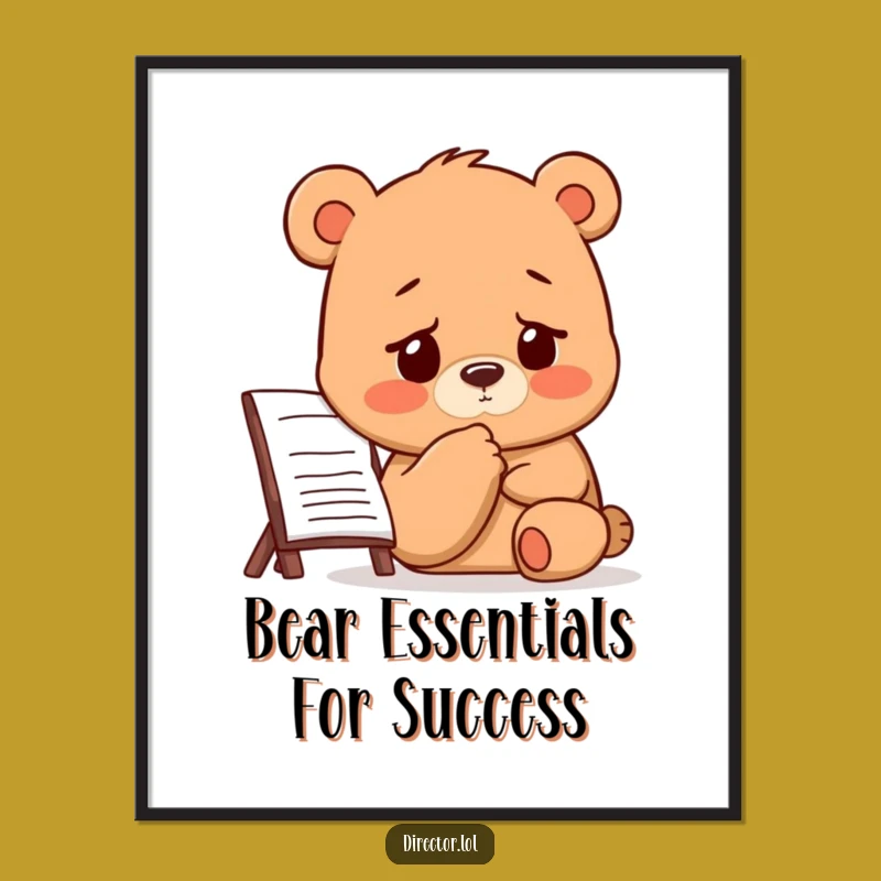 Free Printable Wall Art: Thoughtful Bear Director - Downloadable Clever Decor!
