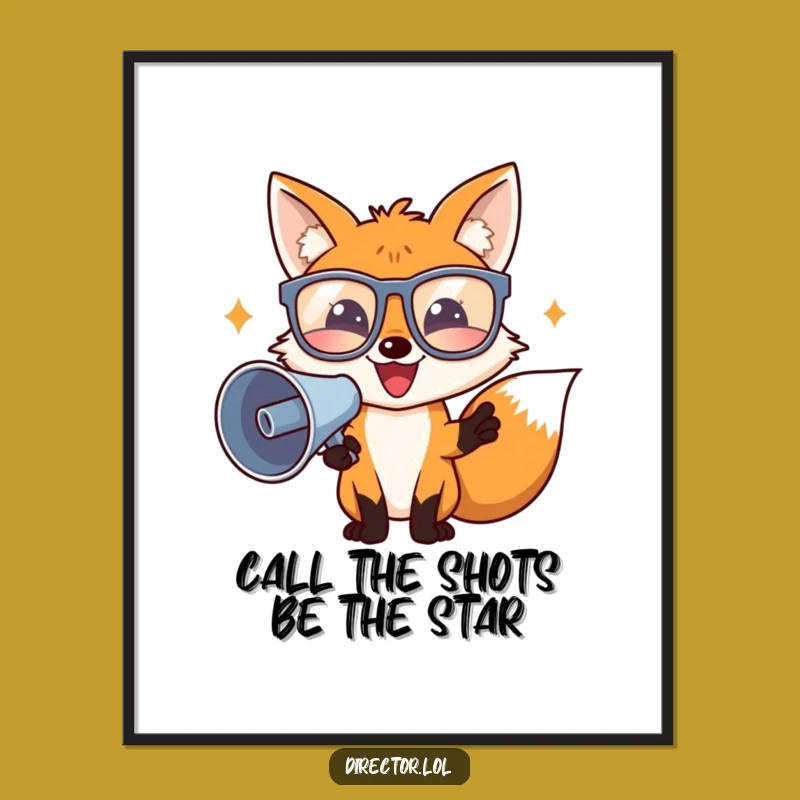 Free Printable Wall Art: Funny Fox Director Movie Scene, Hilarious Downloadable Artwork Gift