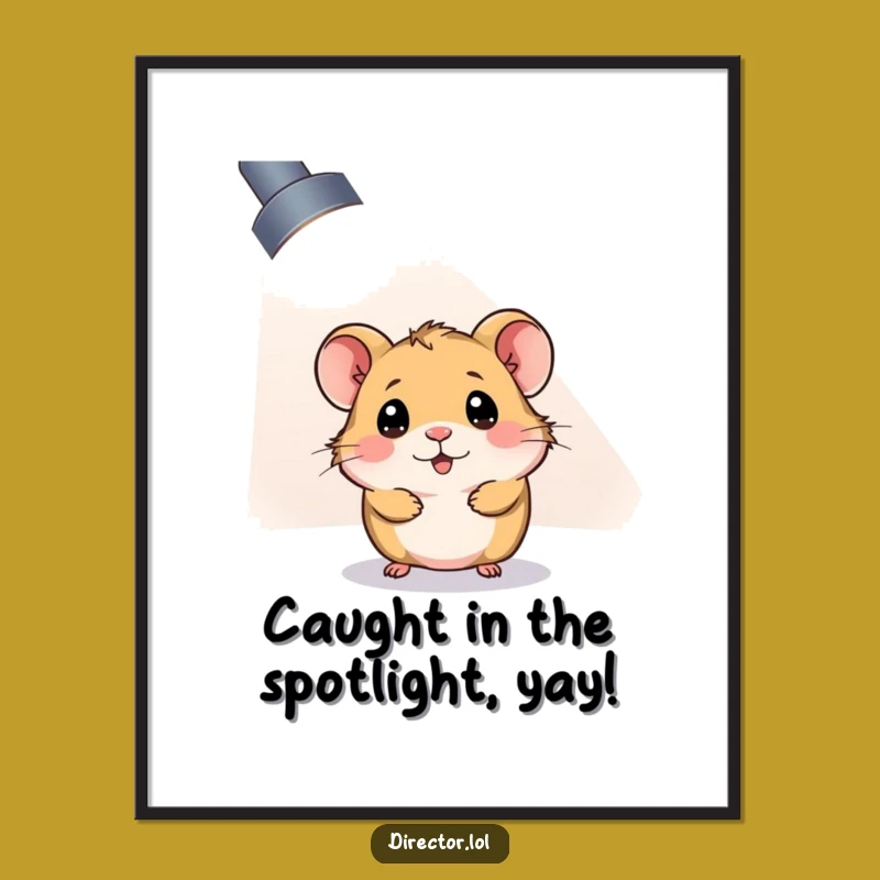 Free Printable Wall Art: Curious Hamster Spotlight - Funny Downloadable Decor for Ambiance