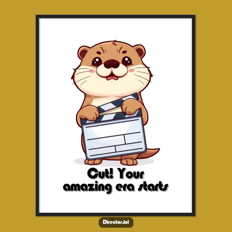 Free Printable Wall Art: Determined Otter Director Movie Scene, Hilarious Downloadable Artwork