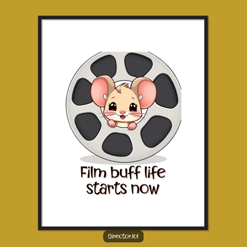 Free Printable Wall Art: Curious Mouse Movie Buff Hilarious Downloadable Art Gift!