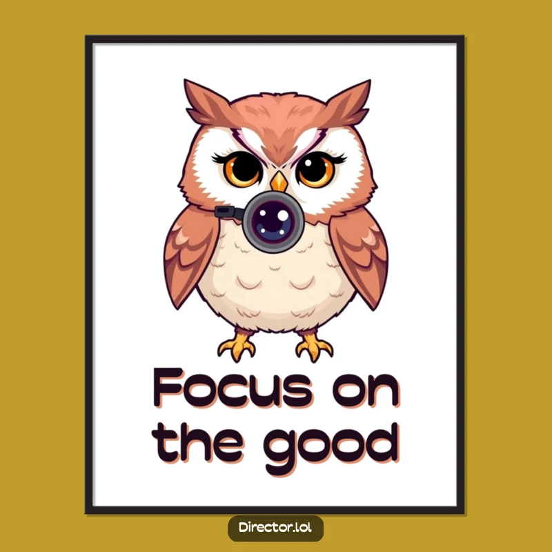 Free Printable Wall Art: Owl Photographer with Knowing Wink - Downloadable