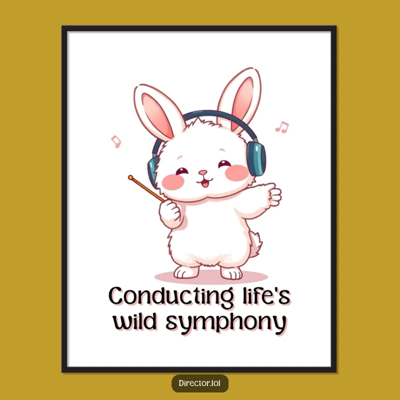 Free Printable Bunny Conductor Wall Art: Hilarious Downloadable Music Decor!