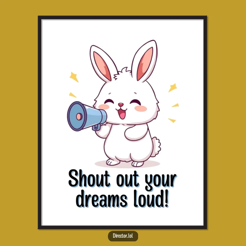 Free Printable Bunny Megaphone Wall Art: Funny Downloadable Decor for Your Command Center
