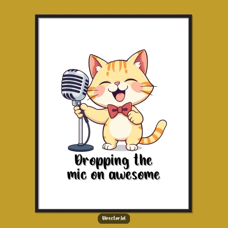 Free Printable Cat MC Wall Art: Hilarious Downloadable Decor for Music Lovers!