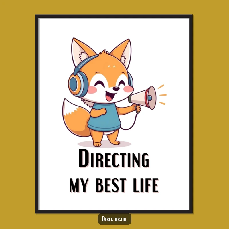 Free Printable Fox Movie Director Wall Art: Funny Downloadable Decor