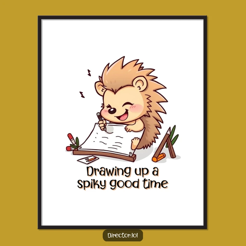Free Printable Hedgehog Wall Art - Funny Determined Character Downloadable Decor