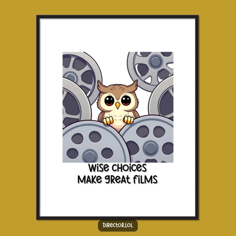 Free Printable Owl Movie Reel Wall Art - Whimsical DIY Downloadable Poster for Cinephiles
