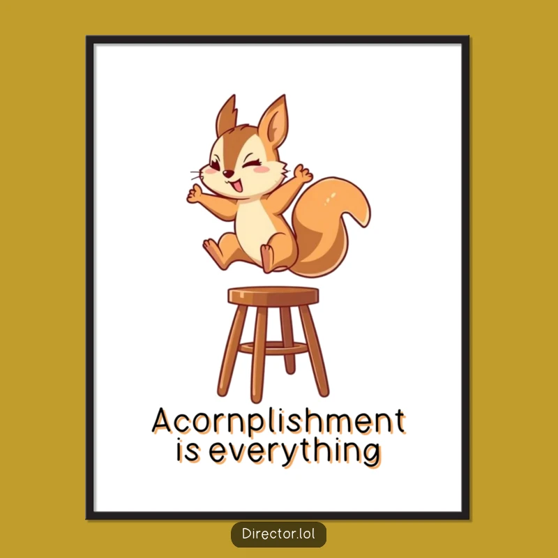 Free Printable Squirrel Wall Art: Focused Leaper Funny Downloadable Decor