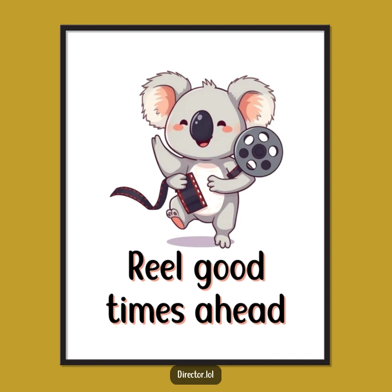 Free Printable Wall Art: Bouncing Koala Movie Reel Fun - Downloadable