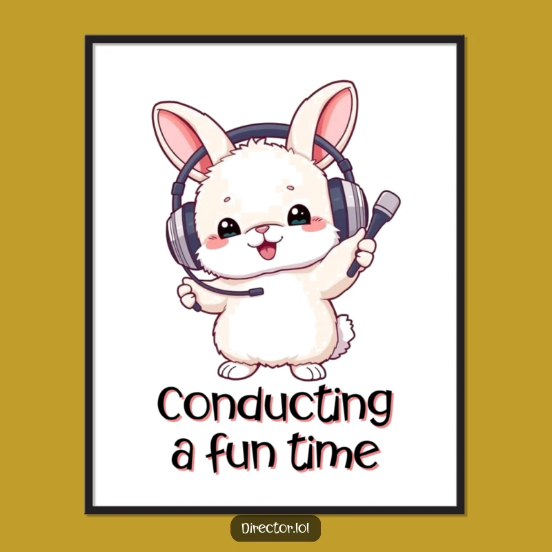 Free Printable Wall Art: Bunny Conductor, Humorous Downloadable Decor for Music Enthusiasts