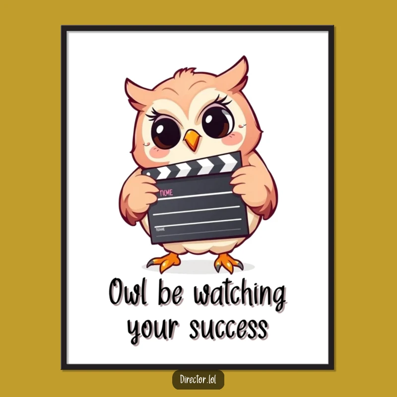 Free Printable Wall Art: Giggling Owl Movie Director Comedy Art Download