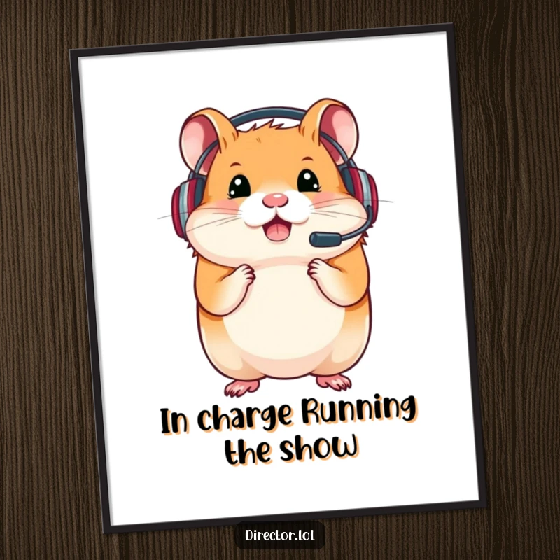 Funny Free Printable Wall Art: A determined hamster sporting a headset, intensely focused on the game, bringing gamer vibes to the room.
