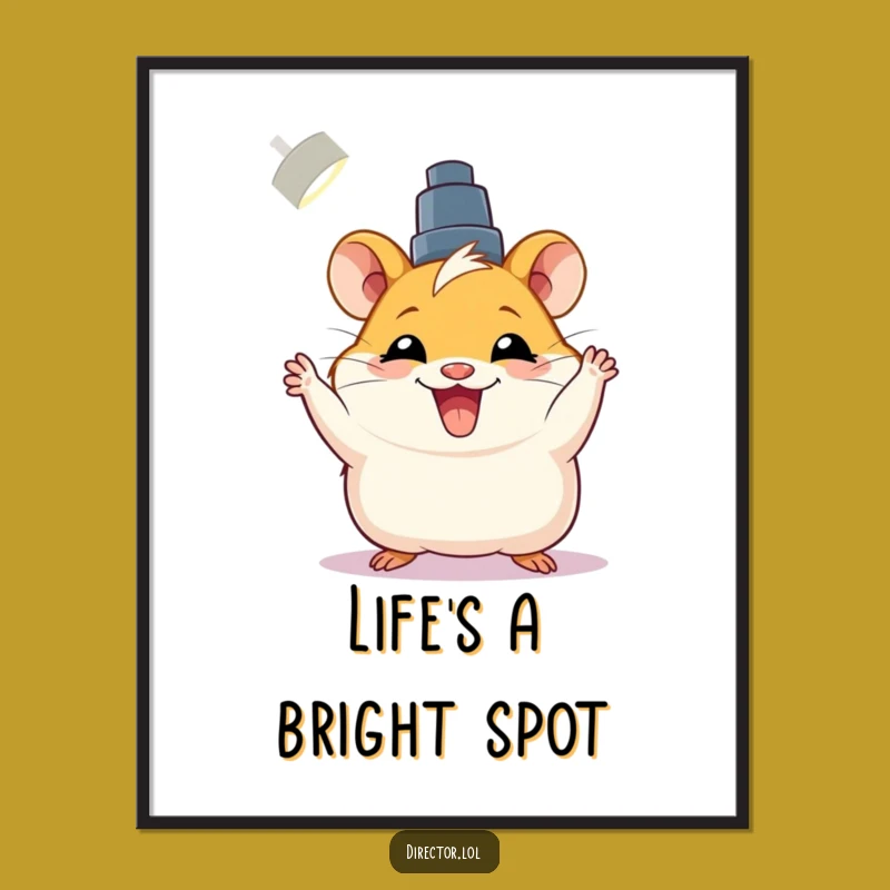 Free Printable Wall Art: Hamster Spotlight Ready - Downloadable