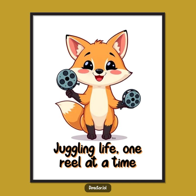 Free Printable Wall Art: Juggling Fox Director - Fun Downloadable Art for Your Home