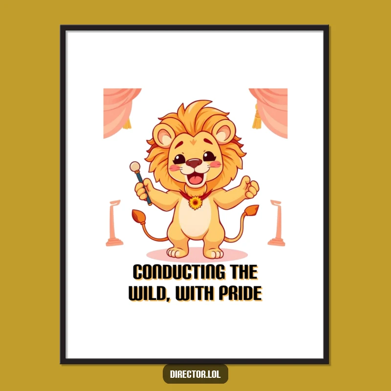 Free Printable Wall Art: Lion Conductor Dramatic Comedy Art Download