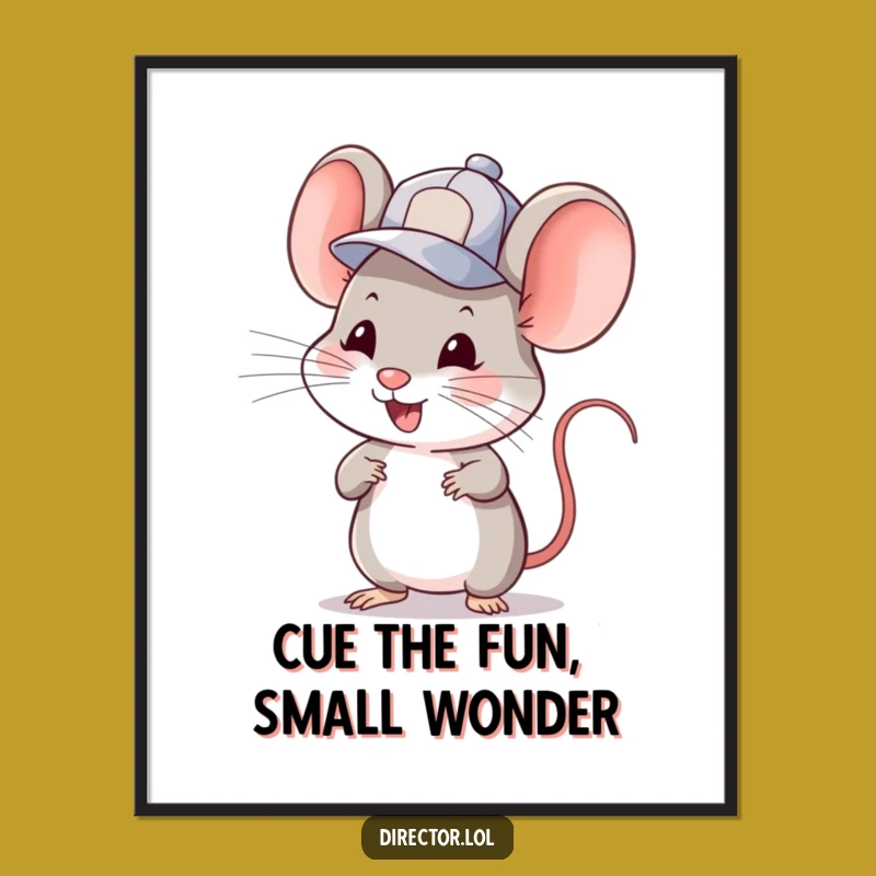 Funny Free Printable Wall Art: Mouse Director, Downloadable Art for Kids Room