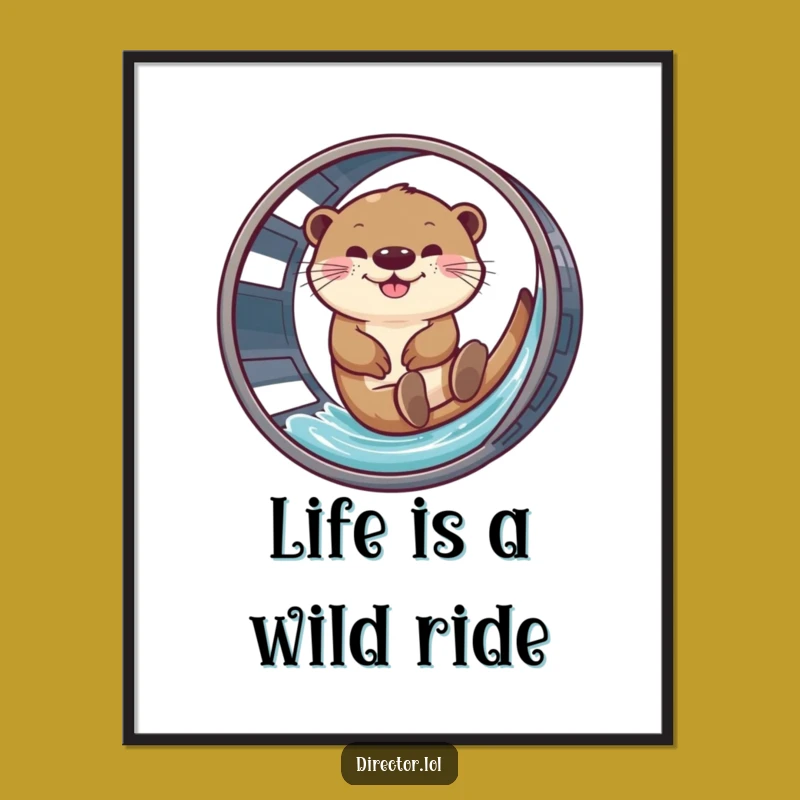 Free Printable Wall Art: Giggling Otter Film Reel Fun, Humorous Downloadable Decor