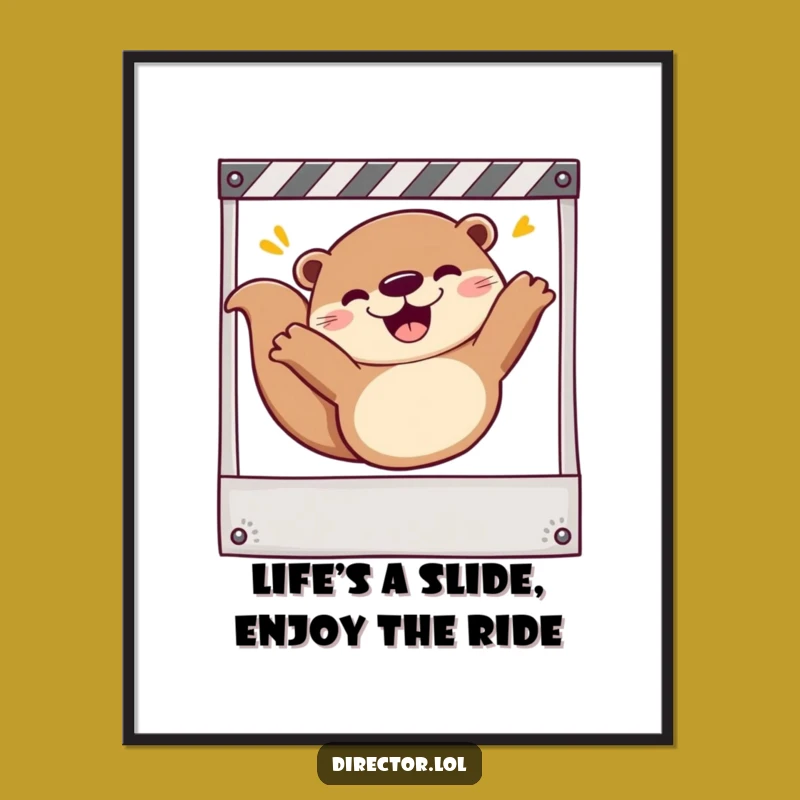 Free Printable Wall Art: Joyful Otter Storyboard Slide - Funny Downloadable Decor