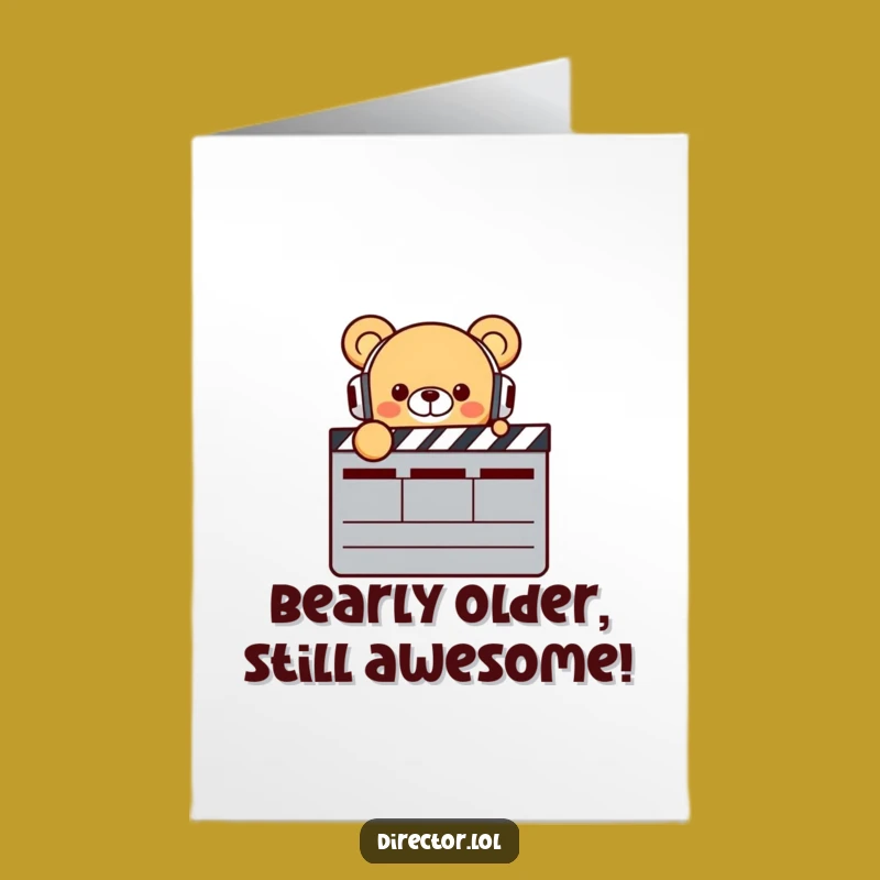 Free Printable Bear Director Birthday Card: Funny Downloadable Gift for Movie Lovers
