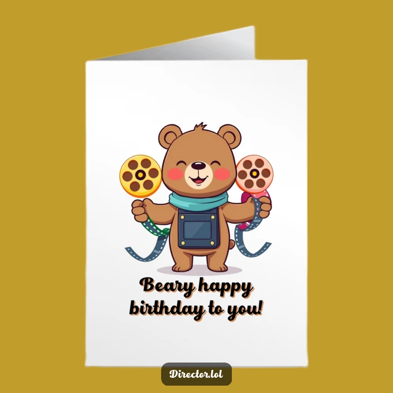 Free Printable Bear Juggling Film Birthday Card - Funny Downloadable Gift
