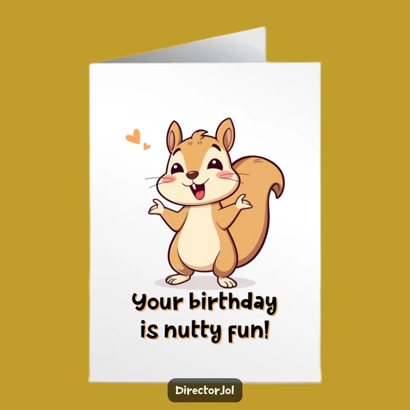 Free Printable Birthday Card: Bouncing Squirrel Energy Fun Downloadable Gift