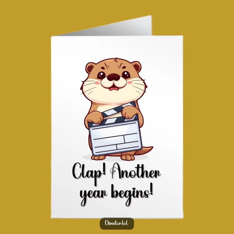 Free Printable Birthday Card: Determined Otter Movie Director, Funny Downloadable Gift