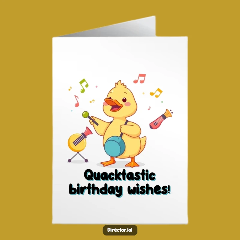 Free Printable Birthday Card: Duckling Maestro of Fun! - Downloadable Festive Music!