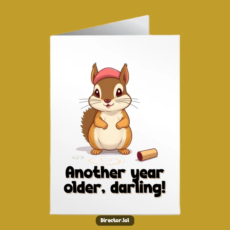 Free Printable Birthday Card: Funny Squirrel Actor - Hilarious Downloadable Gift for Stage Lovers