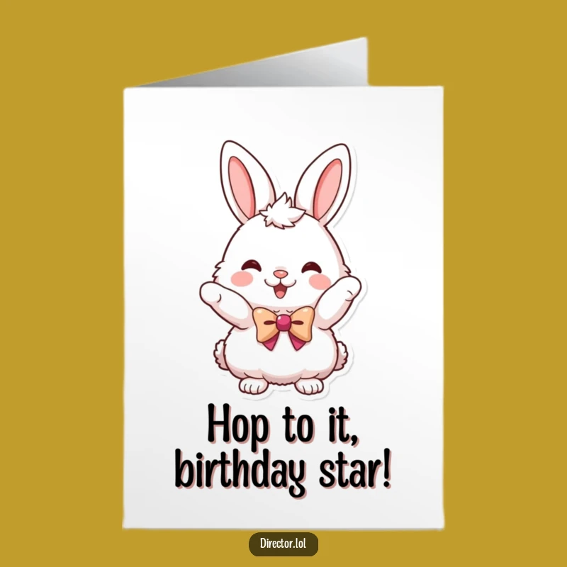 Free Printable Bunny Birthday Card, Funny Downloadable Gift for Him or Her, Cute Bowtie Bunny Surprise