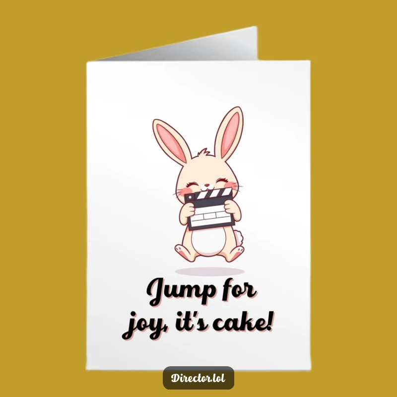 Free Printable Bunny Birthday Card: Funny Movie Clapboard Downloadable Gift